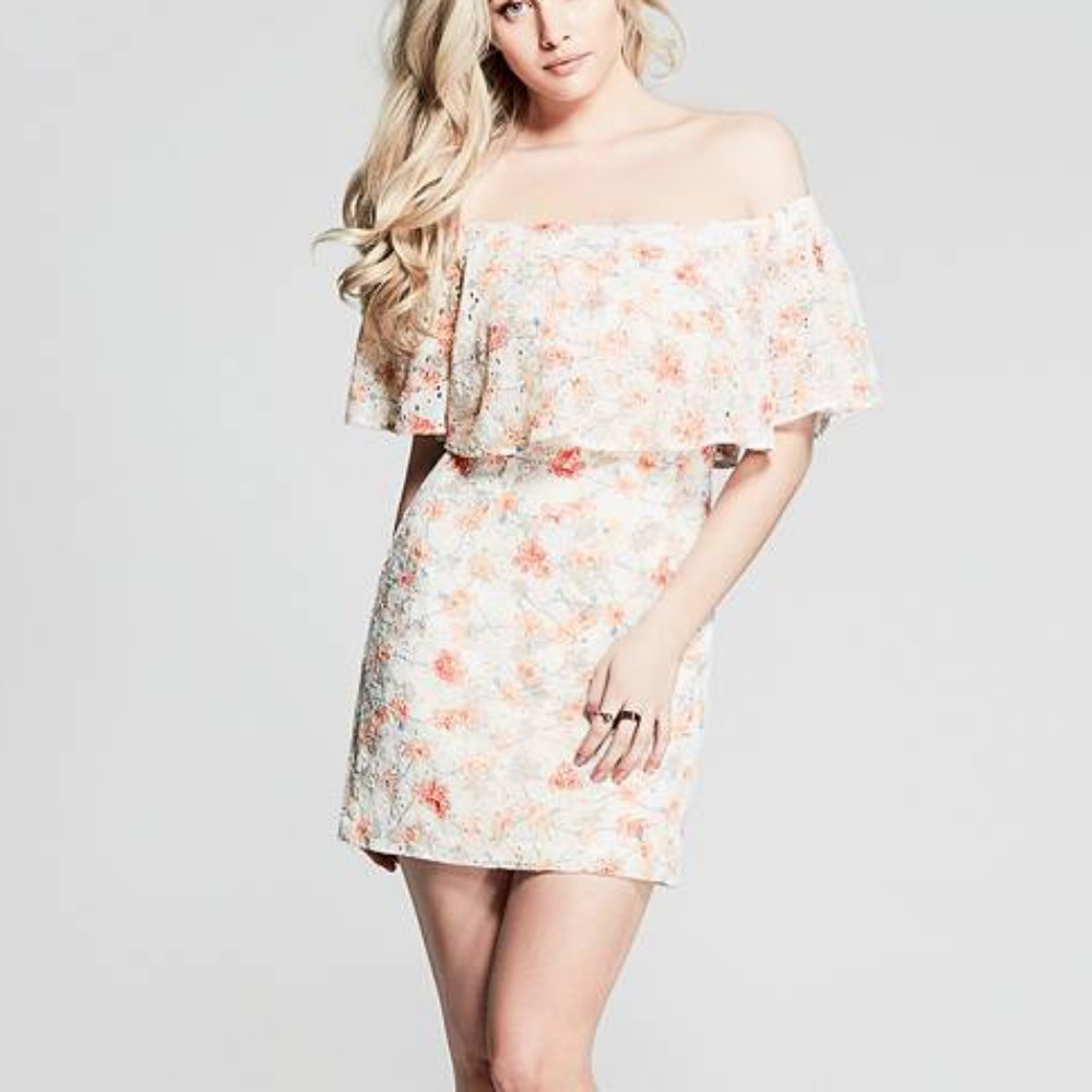 Marciano Floral Shoulder Dress